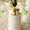 Glitzhome® Modern White & Gold Striped Metal Floor Vases Set